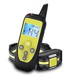 Wizco Remote Control Barking Training Collar with Safety Lock & Flashing Light, USB Rechargeable, Beep Vibrations Training Modes, Up to 1000 Yards Remote Range New Remote Anti bark Collar (GREEN)