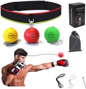 Boxing Reflex Ball, 3 Difficulty Levels Boxing Ball with Headband, Boxing Training Equipment MMA Gear, Great for Speed and Hand Eye Coordination Training, Kids Boxing Equipment