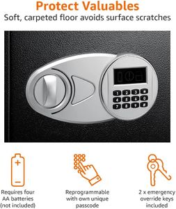 Amazon Basics Steel Security Safe with Digital Keypad, 34L – Black