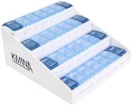 KMINA - Pill Boxes 7 Day 4 Times a Day, Weekly Pill Organiser Morning Afternoon Night, Vitamin Box Organiser, Large Pill Box Weekly 4 Times a Day, Medicine Storage Box