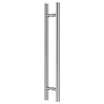 Ranbo 48" Length Double Sided Long Door Pull Handle 304 Stainless Steel H Shaped Large Barn Pull Bar, Fits Commercial Interior and Exterior Wooden and Glass Doors, Mirror Polished Chrome