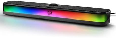 Redragon GS515 RGB Desktop Soundbar, 2.0 Channel Stereo Computer Speakers for Desktop with Bluetooth 5.3, USB-C/USB Powered, Black