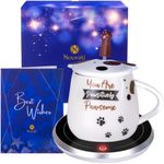 Nouvati Mug Warmer & Dog Coffee Mug with Lid Set: Excellent Heating, Auto Shut-Off, 2 Heating Modes; Cute Mug; Coffee Warmer/Candle Warmer