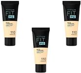 Maybelline New York Make-Up, Fit Me. Matte + Poreless Make-Up No. 110 Porcelain, Mattifying and Pore Refining, All Skin Types, 30 ml