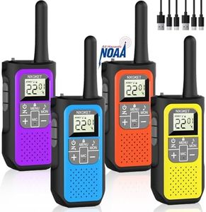 Walkie Talkies Long Range for Adults Distance Rechargeable Walkie Talkies 4 Pack Waterproof with FRS 2-Way Radios Waki Taki NOAA VOX Built-in Li-ion Battery for Camping Hiking Biking Cruises