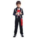 STIOEDYUAN Kids Mexican Costume for Boys Folklorico Cinco De Mayo Amigo Day Of The Dead Mariachi Halloween Cosplay Outfit Fiesta (Black, Medium)