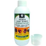 OrganicDews Liquid Seaweed Concentrate for Plants - 500 ml with Measuring Cup 25 ml Fertilizer for All Indoor and Outdoor Plants 500 ml