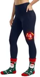 Seamaid Women's Fleece Lined Leggings with Pockets 27" Water Resistant Winter Thermal Warm Pants Running Hiking Navy M