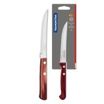TRAMONTINA Polywood Stainless Steel Fruit Knife/,10.1cm/4" | Wavy/Serrated Edge Knife | Treated Brazilian Polywood Handle | Impact Resistant | Heat Resistant |Dishwasher Safe | 5 Year Warranty*