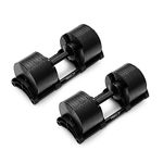 Adjustable Dumbbells Set [Bells of Steel] NUOBELL Dumbbells Adjustable Weight Set, Machined Steel Weight Plates, Knurled Handle, Weight Changing Dumbbells, 5-80 lb, Sold in Pairs, Black
