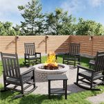 HDPE Rocking Chair Outdoor- Poly High Back Porch Rocker Chairs for Adults - All Weather Resistant Furniture for Patio Front Porch
