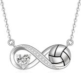 Fenthring Volleyball Necklace for Women Volleyball Necklace Sterling Silver Infinity Volleyball Necklaces Womens Mothers Day Christmas Gifts Jewelry