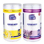 Core Clean Disinfecting Surface Wipes, Disinfectant Multi Purpose Wet Wipes for Sanitizing Surfaces, 100 Pulls, Lemon-Lavender, Pack of 2