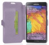 cadorabo - Ultra Slim Book Style Cover for > Samsung Galaxy NOTE 3 < with Card Slot and Stand Function - Etui Case Protection Skin in PASTEL-PURPLE