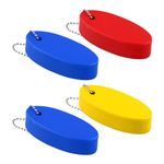 PEUTIER 4pcs Floating Keychain for Boat Key, Oval Shaped Floating Key Chain for Boating Waterproof Floating Key Ring Holder Pendant for Surfing Fishing Sailing Outdoor Water Sports