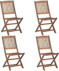 Tidyard 4pz Sedie da Giardino Pieghevoli in Legno,Sedie da Esterno Pieghevoli in Legno,Sedie da Pranzo Pieghevoli in Legno