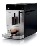 Ariete Espresso machine, Bean to Cup Automatic Coffee Machine, with Milk Steamer and Inbuilt Grinder, Silver Black