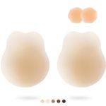 APOWUS Lift Ultra-Thin Adhesive Bra,Sticky Push UpInvisible Bras,Strapless Backless Bra Pasties Nipple Covers, Beige, 2