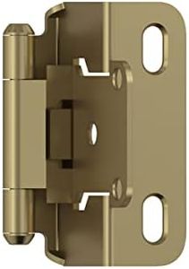 Amerock BPR7550BBZ | Cabinet Hinge | 1/2 in (13 mm) Overlay Self Closing Partial Wrap | Golden Champagne | Kitchen Cabinet Door Hinge | 1 Pair/2 Pack | Functional Hardware