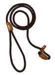 Vama Leathers Vamaleathers Cord Type Nylon Leash with Adjustable Loop Brown with Thickness 1 Cm 5 Feet 60 Inches, 1 Count (Pack of 1), Dog