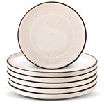 Dessert Plate Set Salad Plates - Modern Rustic Ceramic Plate Sets for 6 - Porcelain Appetizer Plates - 8" Serving Plates for Breakfast | Lunch | Dinner - Microwave and Dishwasher Safe - Vanilla White