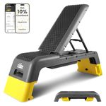 The Cube Club Stepper Bench Multipurpose Adjustable Step Platform Aerobic&Strength Training Workout Deck|150-250Kg Weight Capacity Incline&Decline Exercise Fitness Bench With 1 Year Warranty(Yellow)