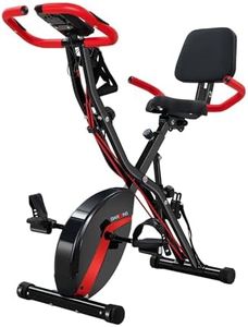 BARWING Stationary Exercise Bike for Home Workout with APP, 5 IN 1 Foldable Indoor Cycling Bike for Seniors, 350LB Capacity, 16-Level Magnetic Resistance, Seat Backrest Adjustments