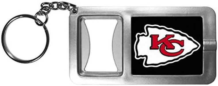 NFL Siskiyou Sports Fan Shop Kansas City Chiefs Flashlight Key Chain with Bottle Opener One Size Black