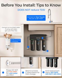 Waterdrop Under Sink Water Filter – 3-Stage High Capacity, NSF/ANSI 42, Reduces PFAS, Lead, Chlorine