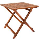 Deuba® Wooden Garden Side Table | Coffee Bistro Table | Folding Furniture | Solid Acacia Wood | 70x70x73cm | Fold Up End Table Square Patio Balcony Outdoor | Weather-Resistant