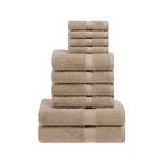 Superior Egyptian Cotton Solid Towel Set, Washcloths 13” x 13”, Hand Towels 20” x 30”, Bath Towels 30” x 55”, 10-Pieces (900GSM 10 PC SET LA)