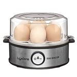 Lifelong Egg Boiler 360-Watt (Transparent and Silver Grey), Boil 7 eggs | Easy to clean| 3 Boiling Modes, Stainless Steel Body and Heating Plate, Automatic Turn-Off