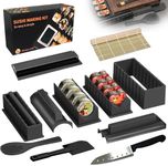 Sushi Making Kit, Premium 12 Pcs DIY Sushi Tool Set With Rice Roll Mold, DIY Sushi Roller Tool, Sushi Tools with Bamboo Sushi Mats, Sushi Rice Roll Mold Shapes, Sushi Maker Set for Beginners Home
