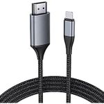 JUCONU HDMI Cable for iPhone, Upgraded 1080P HDTV HDMI Connector Adapter Cable, Digital AV Video Sync Screen Converter Cable Compatible with iPhone/i-Pad devices(2m, Grey)