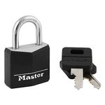 Master Lock Solid Brass Padlock with Black Cover, 1-3/16-inch, 131D