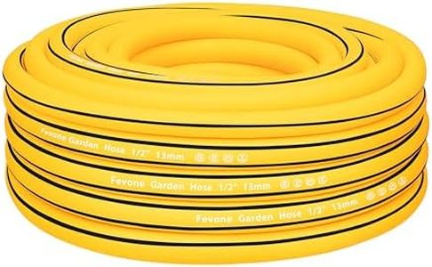 Fevone manguera de jardín 20 m mangueras de riego (13 mm, 1/2 pulgadas, Zoll) 4 capas, 25 bar, resistente y duradera, para exteriores, para compresor amarillo/negro