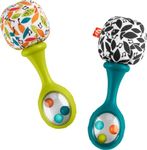 Fisher-Price Newborn Toys Rattle ‘n Rock Maracas, 2 Soft Musical Instruments for Developmental Play Babies Ages 3+ Months, Neutral Colors