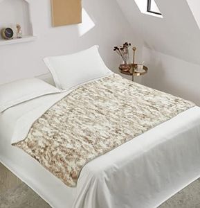 Regal Comfort Faux Fur Sherpa Throw Blanket - 50" x 70" Soft & Plush, Warm & Fuzzy Oversized Twin Velvet Fleece Blanket for All Seasons in Root Beer Float