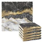 senya 6 Pack Dish Cloths Dish Towels Gold Black Marble Reusable Kitchen Hand Towels