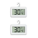 2 Pcs Fridge Thermometer, SUTMSH LCD Display Fridge Temperature Refrigerator Thermometer Freezer thermometer Waterproof Freezer Thermometer with Read Placement and Hanging Hook