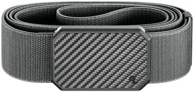 Groove Life Groove Belt Carbon Fiber/Deep Stone - Men's Stretch Nylon Belt with Magnetic Aluminum Buckle, Lifetime Coverage - Medium (33-36")