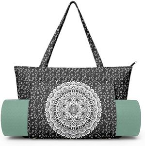 Adalore Yoga Bag for Women, Large Canvas Yoga Mat Tote Bag with Yoga Mat Carrier - Large Mat Pocket Fitness Tote for Pilates, Gym, Travel, Office & Beach