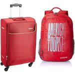 American Tourister 32 Ltrs Large Size Casual Backpack (Amt Fizz SCH Bag 02 - Black) Ohio Polyester 55Cms Blue Spinner Trolley Bag (Fj9 (0) 01 001)