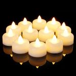 Amagic 12 Pack Tea Lights Battery Operated, LED Warm White Flameless Candles, 100+Hour Votive Flameless Tealight Candles, Electric Tealight Candles for Halloween, Christmas, Home Decorations