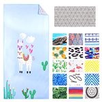 Alpaca Cactus Microfiber Pool Sandproof Beach Towel Blanket - Quick Fast Dry Sand Free Proof Outdoor Camping Travel Rack Swim Micro Fiber Thin Yoga Mat Personalized Girls Women Men Adults Funny