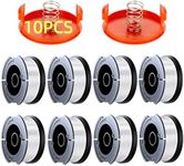 Eventronic 10 Pack String Trimmer Replacement Spool Compatible with Black+Decker Weed Eater, 240ft 0.065" AF-100 Autofeed Line for Black+Decker String Trimmers(8 Spools + 2 Caps+2 Springs)