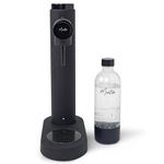 MonTen Soda Sparkling Water Maker - Matte Black Carbonated Water Machine - Includes 900ML Reusable Water Bottle - Made with Premium Stainless Steel - Compatible with Screw-In Sodastream CO2 Cylinders