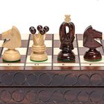 Husaria European International Chess Wooden Game Set, "King's Classic" - 45-centimeter Large Size Chess Set - Folding Board with Felt Bottom Chessmen