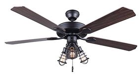 CANARM CF52OTT5GPH Otto 52" Ceiling Fan with 5 Rev Blades Silver Oak/Walnut 3 Light