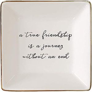 Simply Charmed Best Friend Gift for Women - Sentimental Gift - Ceramic Ring Dish for Her Jewelry